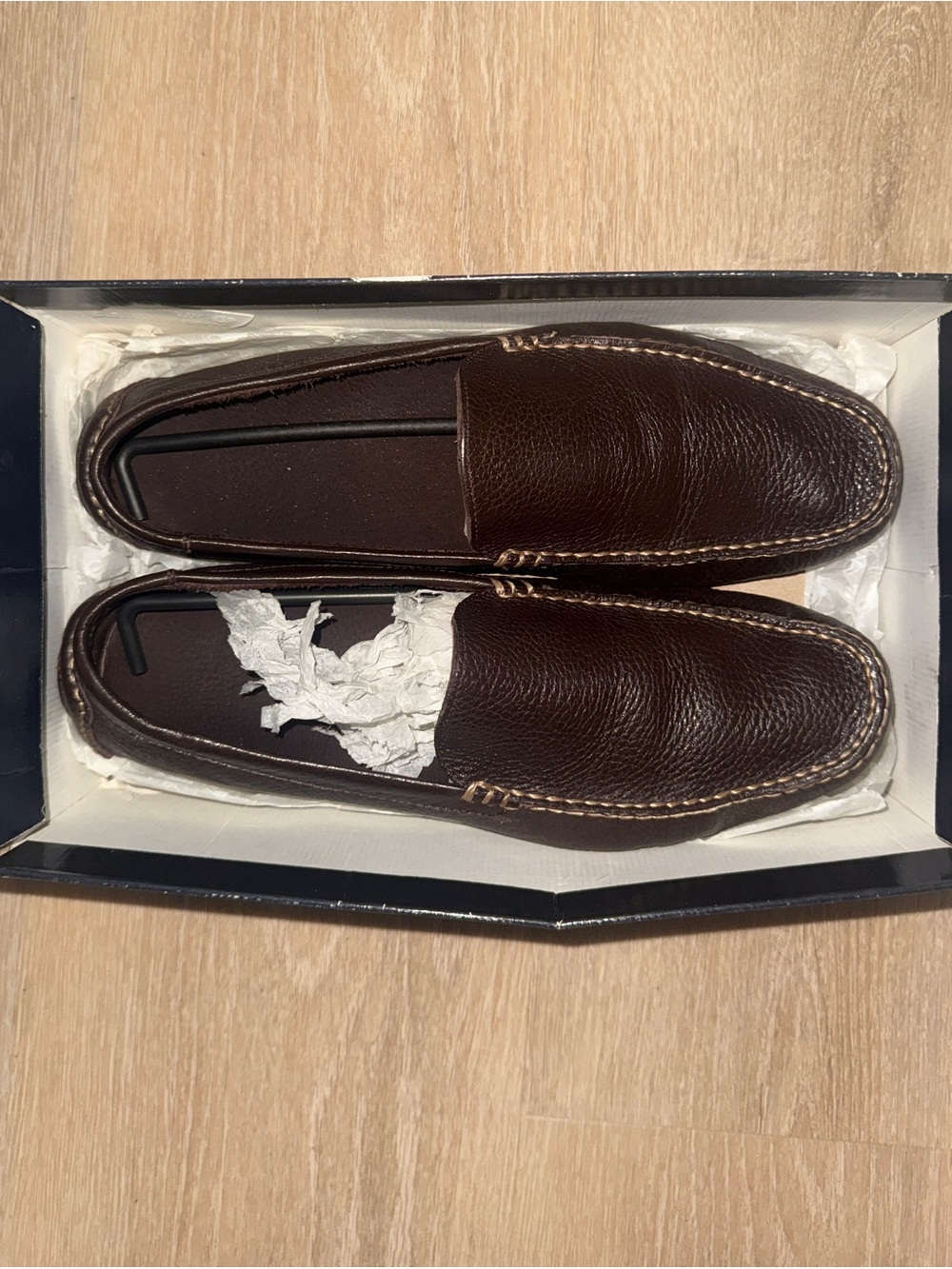 Polo Ralph Lauren Mens Terence Dark Brown Grain Leather Loafers Size 10.5D